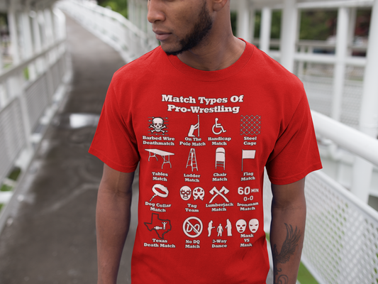 Match Types Of Pro Wrestling Men's T Shirt
