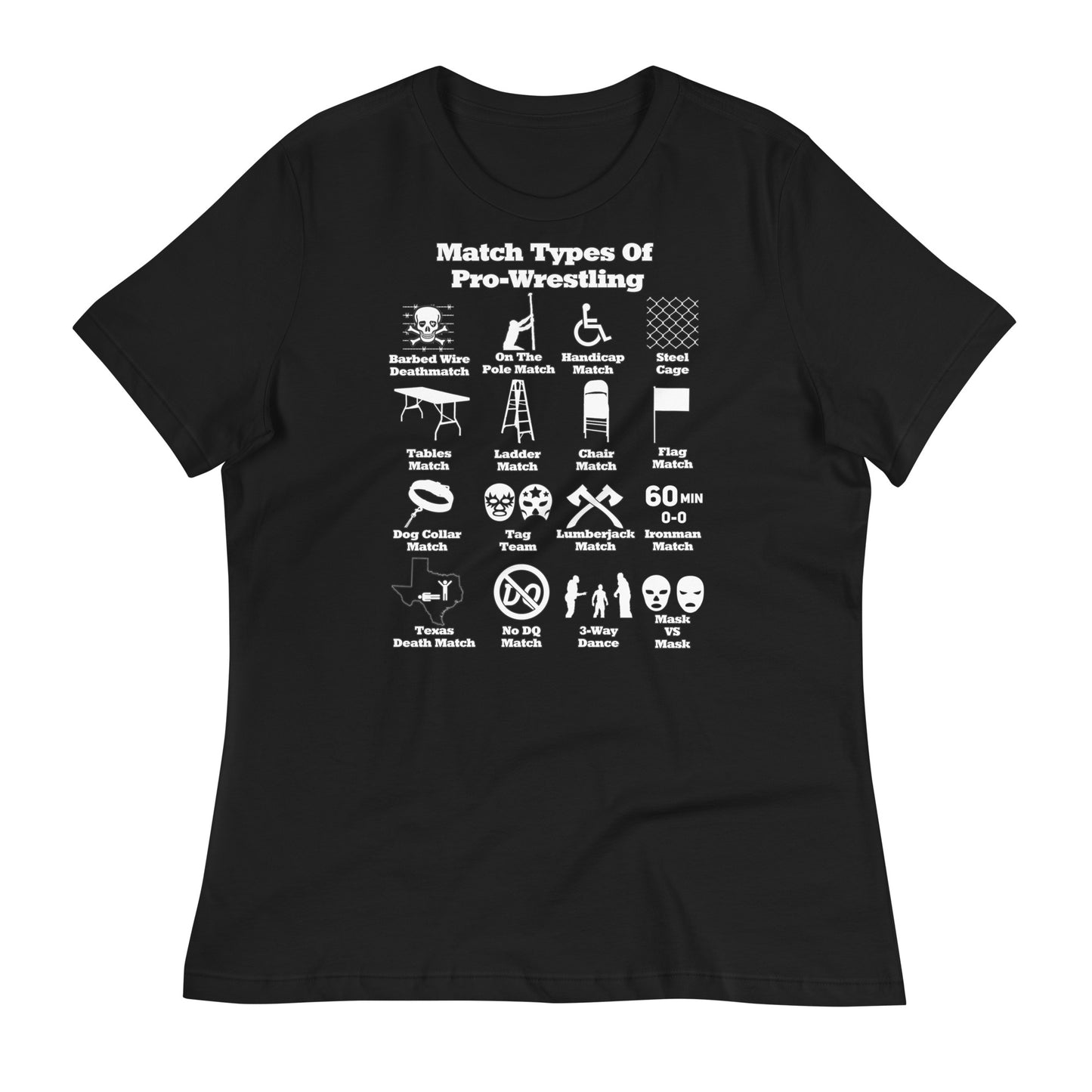 Match Types Of Pro Wrestling Women's T-Shirt