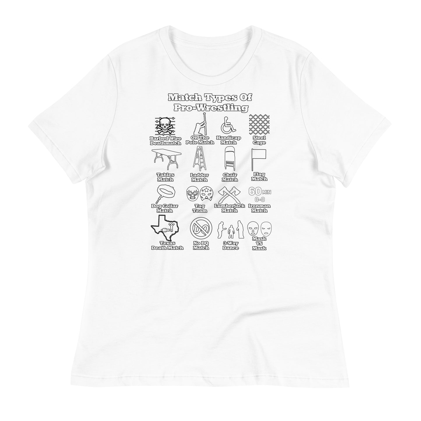 Match Types Of Pro Wrestling Women's T-Shirt